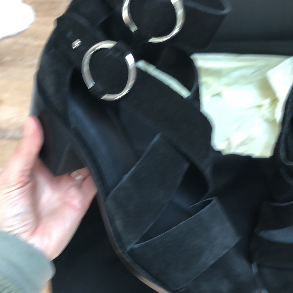 rag & bone Mari Heeled Sandal Black Suede Size 8 - Picture 6 of 9